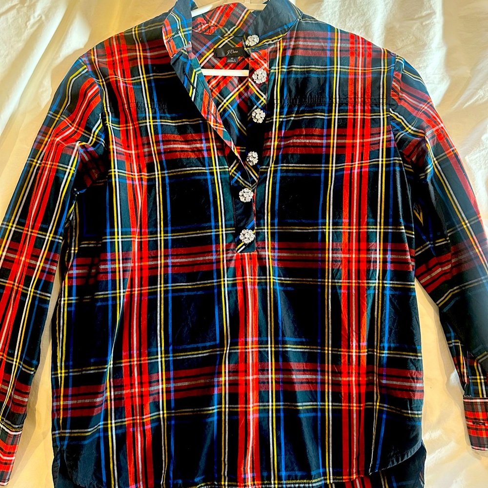 Jcrew Plaid Top - worn once Size 0